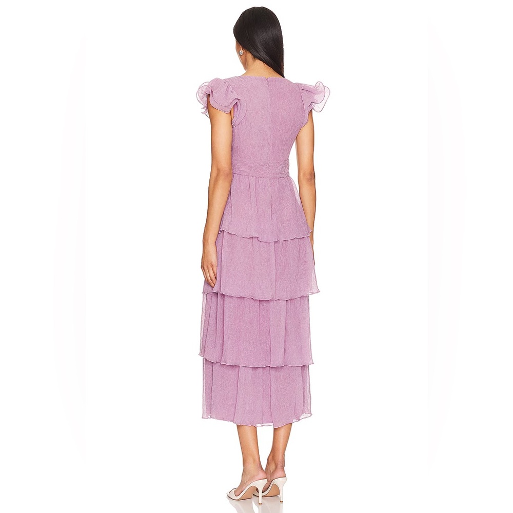ASTR Emporia Purple Pleated Tiered Midi Dress Size Small NWT - Picture 4 of 10